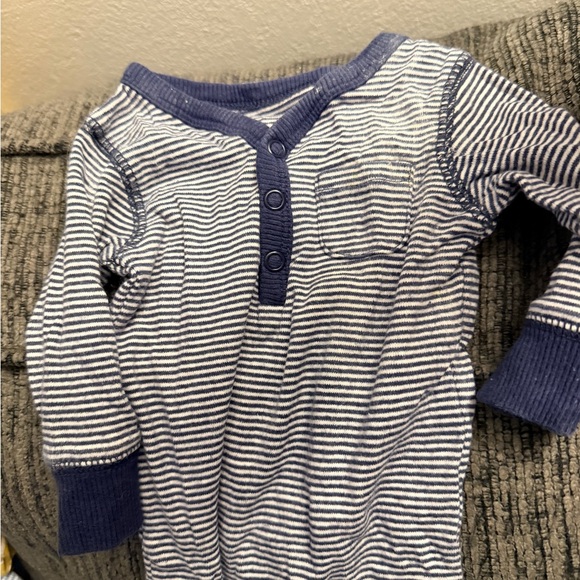 Carter's Navy and White Striped Footie - Picture 2 of 3